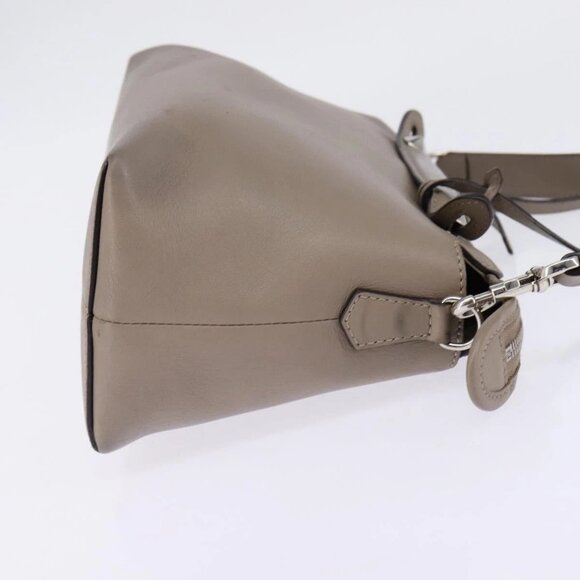 FENDI By The Way Hand Bag Leather 2way Beige Silver Auth hk2988 - Picture 4 of 16